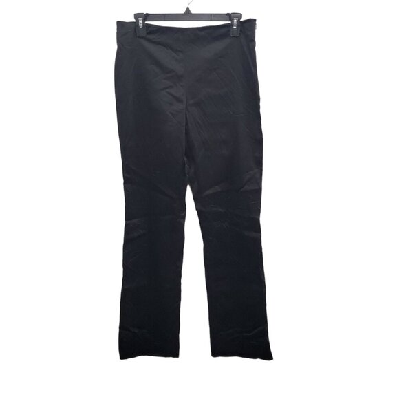 Sigrid Olsen Women's Black‎ Stretch Blend Satin Sheen Side Zip Dress Pants Sz 8 - Picture 1 of 5